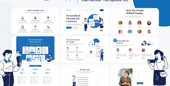 Nusapp – SaaS Startup & Business Elementor Template Kit